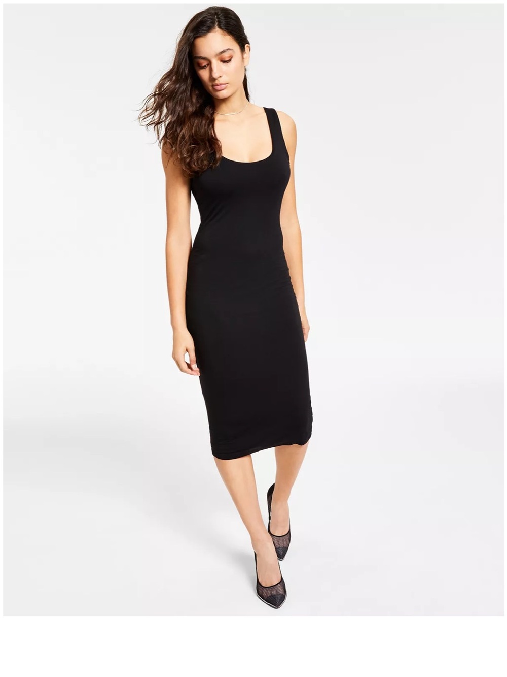 Bar III Black Bodycon Sleeveless Sexy Midi Dress Size Small